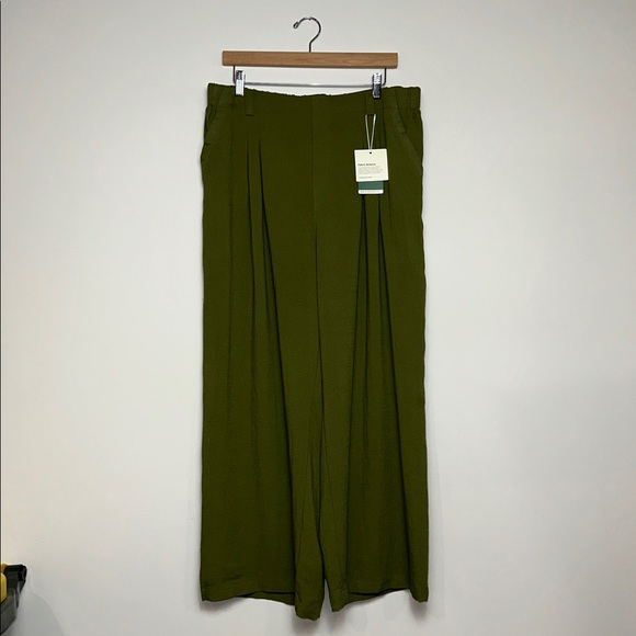 NWT Halara High Waisted Wide Leg Flowy Palazzo Casual Linen-Feel Pants - Picture 5 of 11